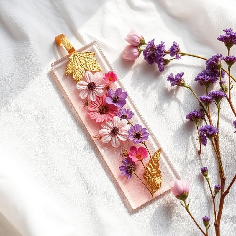 Resin bookmark with gold leaf